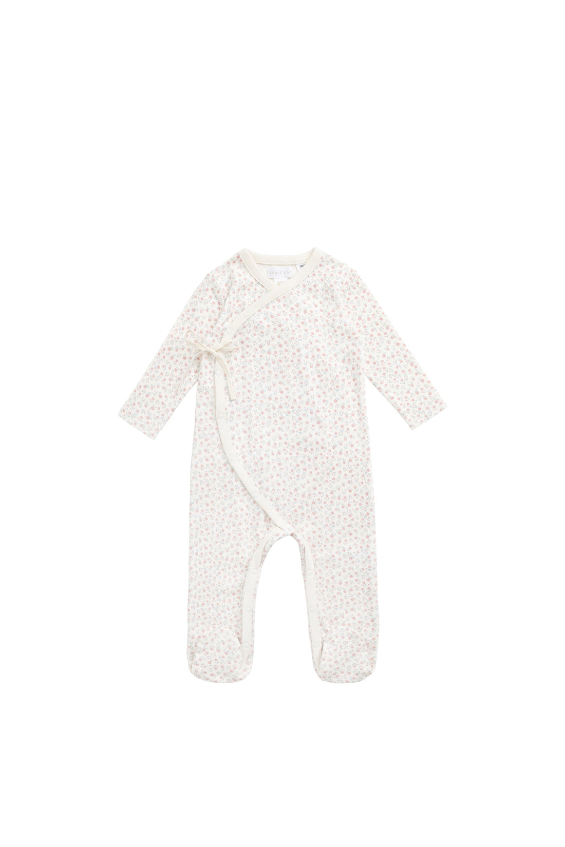 Organic Cotton Wrap Onepiece - Posy Garden Pink Childrens Onepiece from Jamie Kay Australia