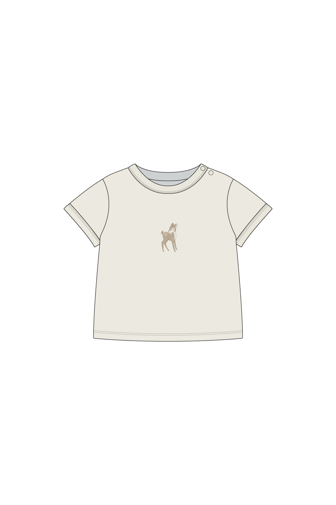 Pima Cotton Eddie T-Shirt - Fable Deer Cloud Childrens Top from Jamie Kay Australia