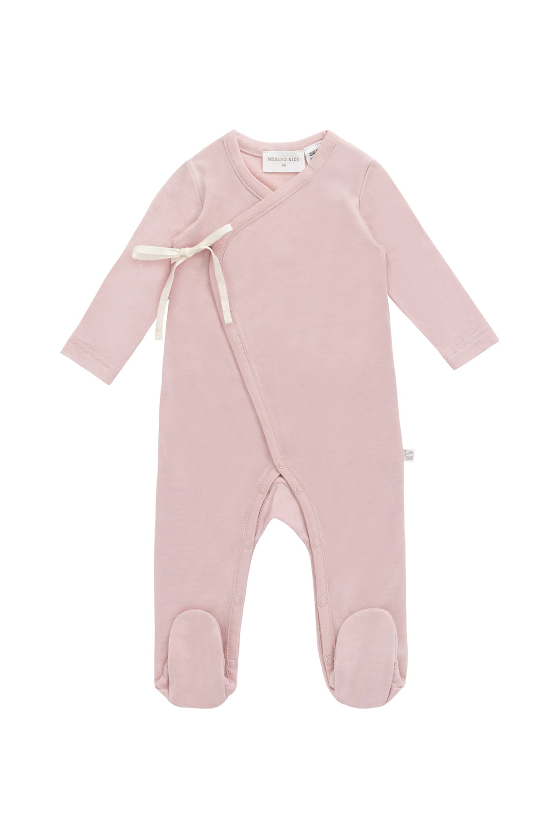 Merino Wrap Onepiece - Cloud Pink Childrens Onepiece from Jamie Kay Australia