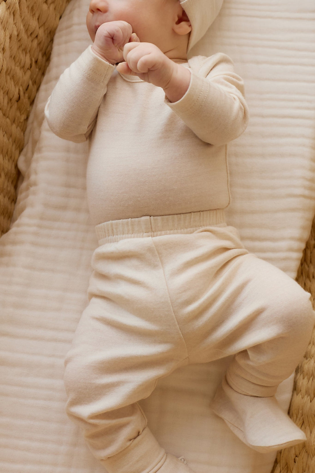 Merino Long Sleeve Envelope Bodysuit - Natural Childrens Bodysuit from Jamie Kay Australia