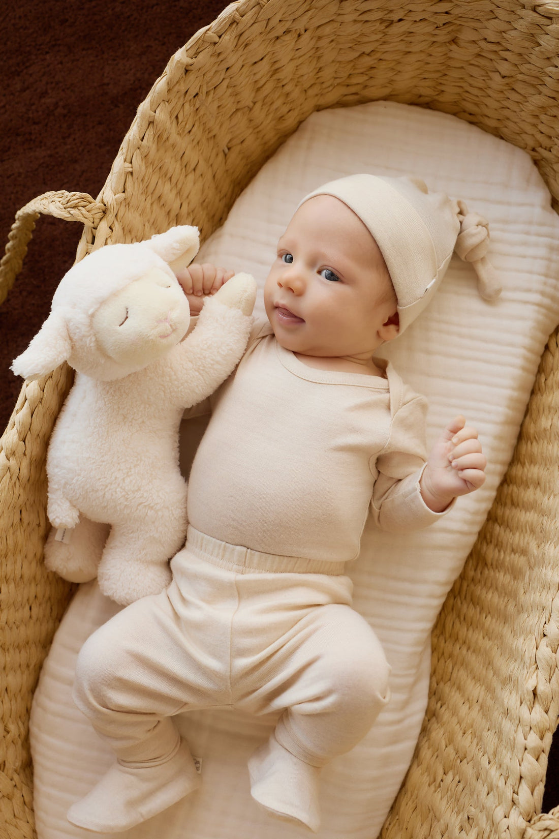 Merino Long Sleeve Envelope Bodysuit - Natural Childrens Bodysuit from Jamie Kay Australia