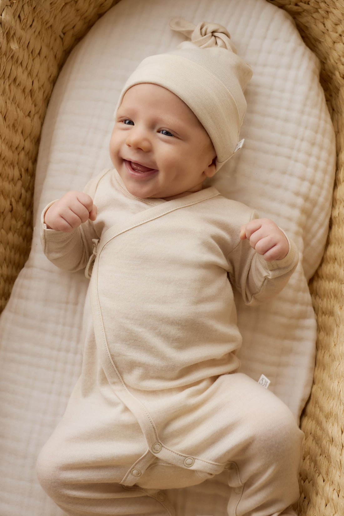 Merino Wrap Onepiece - Natural Childrens Onepiece from Jamie Kay Australia