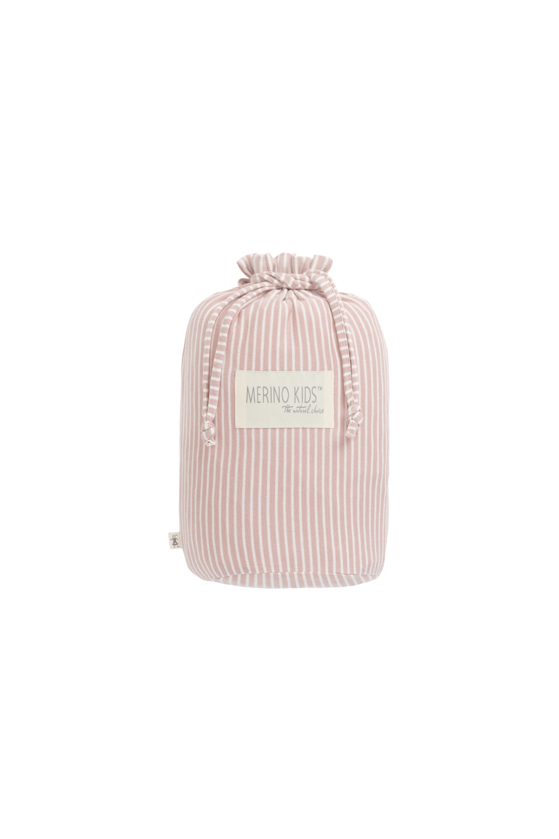 Merino Kids Go Go Bag - All Seasons - Misty Rose Stripe Childrens Sleeping Bag from Jamie Kay Australia