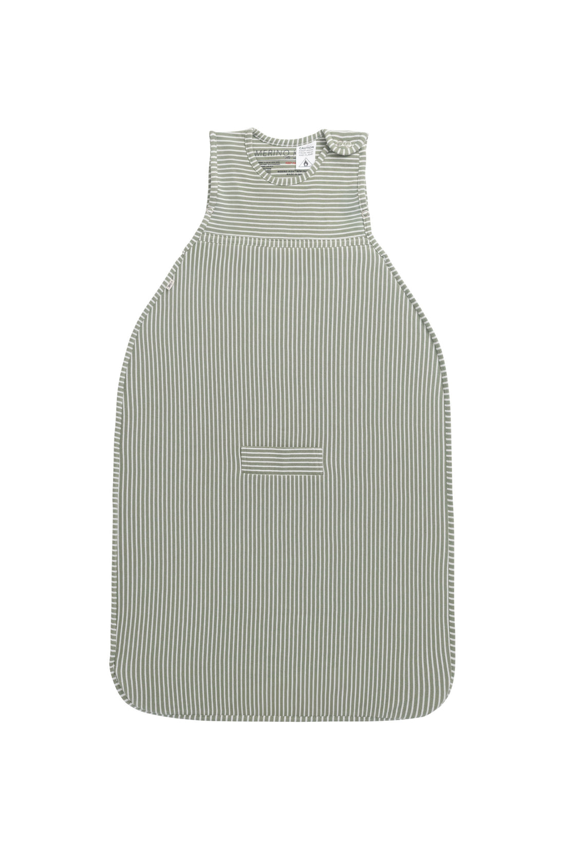 Merino Kids Go Go Bag - All Seasons - Olive Stripe Childrens Sleeping Bag from Jamie Kay Australia