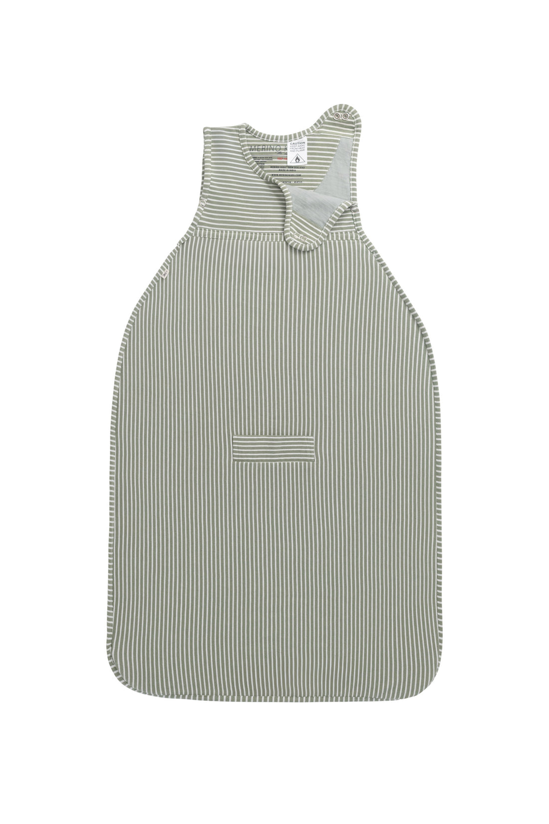 Merino Kids Go Go Bag - All Seasons - Olive Stripe Childrens Sleeping Bag from Jamie Kay Australia
