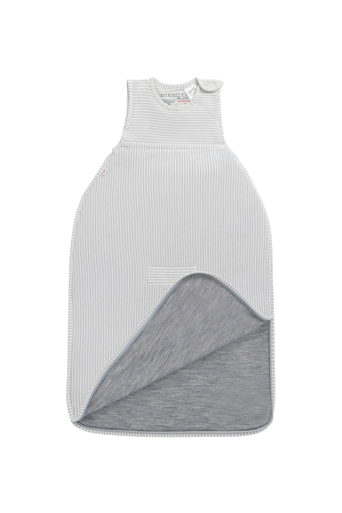 Merino Kids Go Go Bag - All Seasons - Turtle Dove Stripe Childrens Sleeping Bag from Jamie Kay Australia