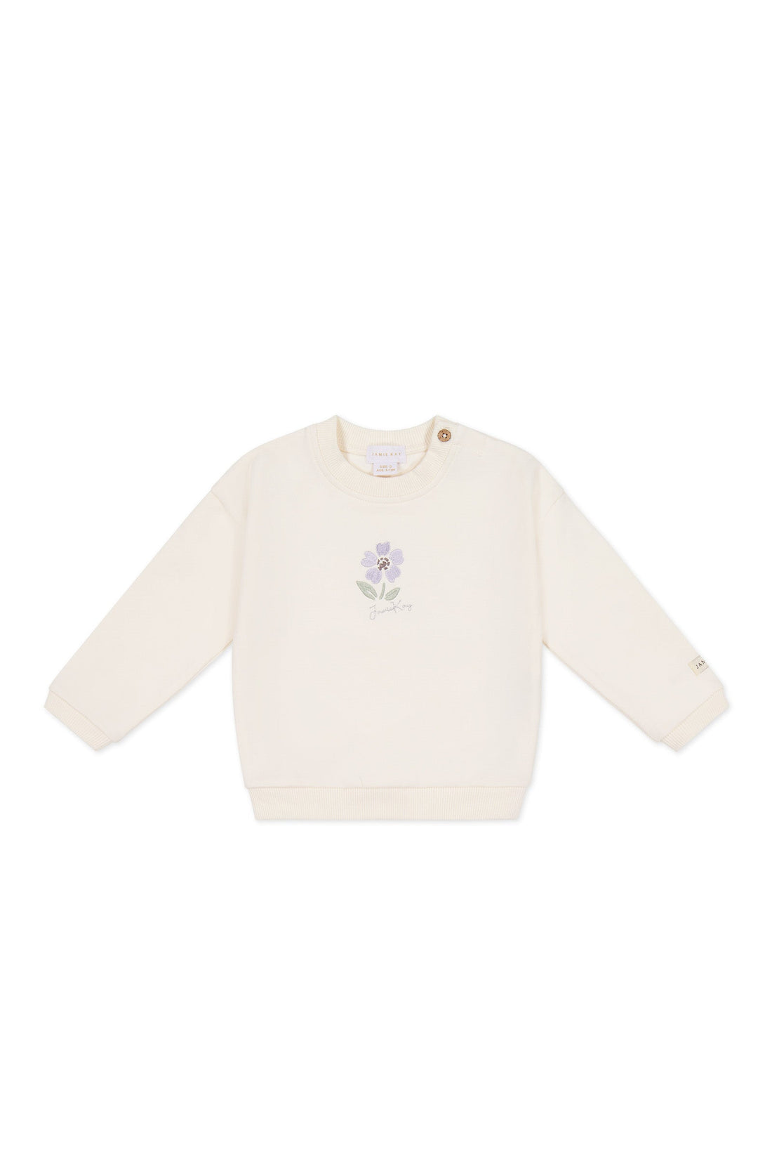 Organic Cotton Bobbie Sweatshirt - Parchment Lola Childrens Top from Jamie Kay Australia