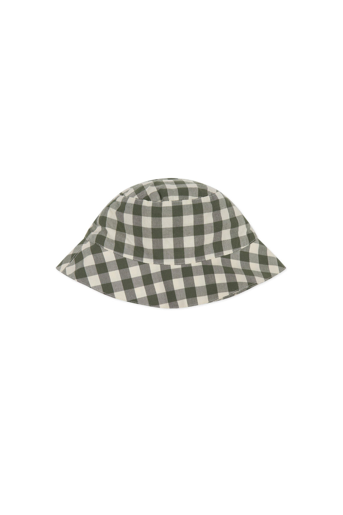 Organic Cotton Bucket Hat - Gingham Grape Leaf Childrens Hat from Jamie Kay Australia