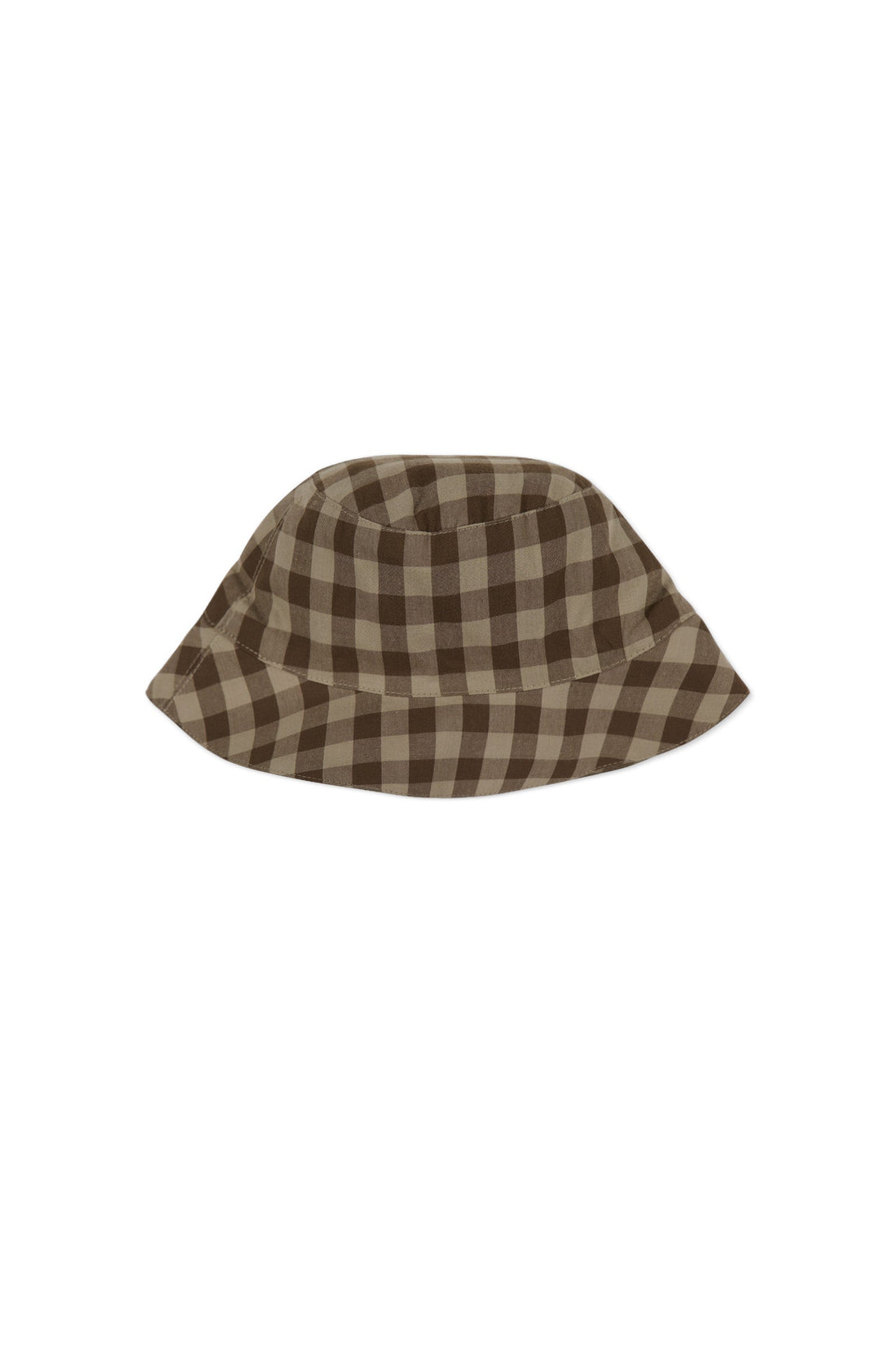Organic Cotton Bucket Hat - Gingham Shitake Childrens Hat from Jamie Kay Australia