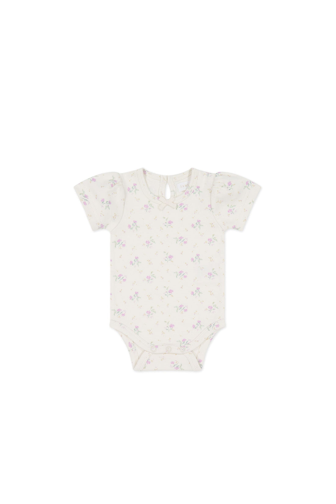 Organic Cotton Cap Sleeve Bodysuit - Thelma Orchid Childrens Bodysuit from Jamie Kay Australia
