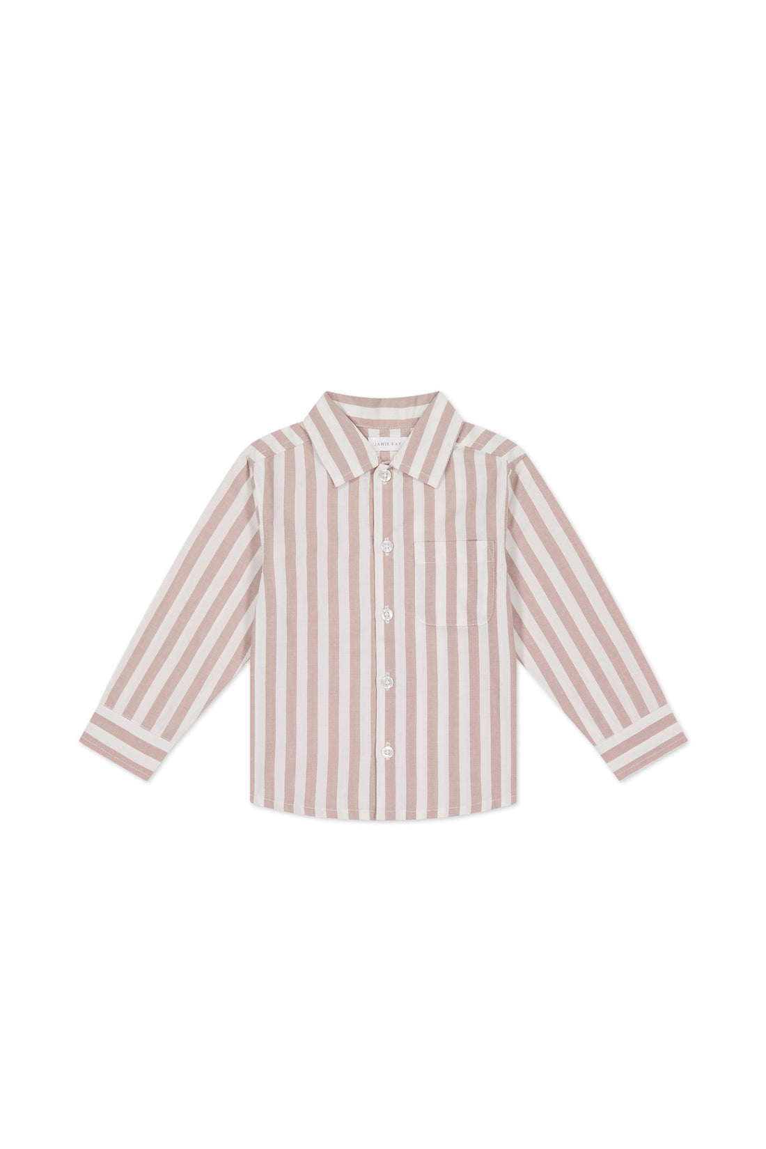 Organic Cotton Isaiah Shirt - Vertical Stripe Tiger/Cloud Childrens Shirt from Jamie Kay Australia