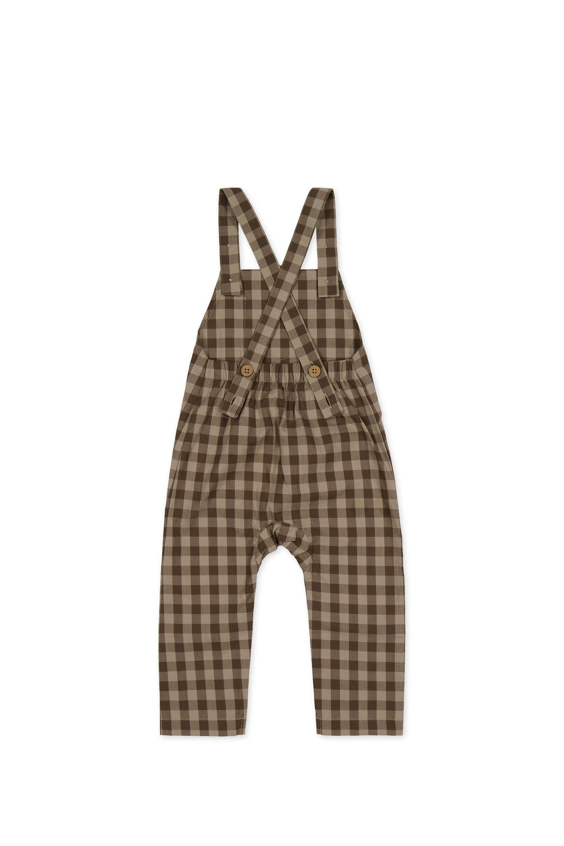 Organic Cotton Kingston Overall - Gingham Shitake Childrens Overall from Jamie Kay Australia