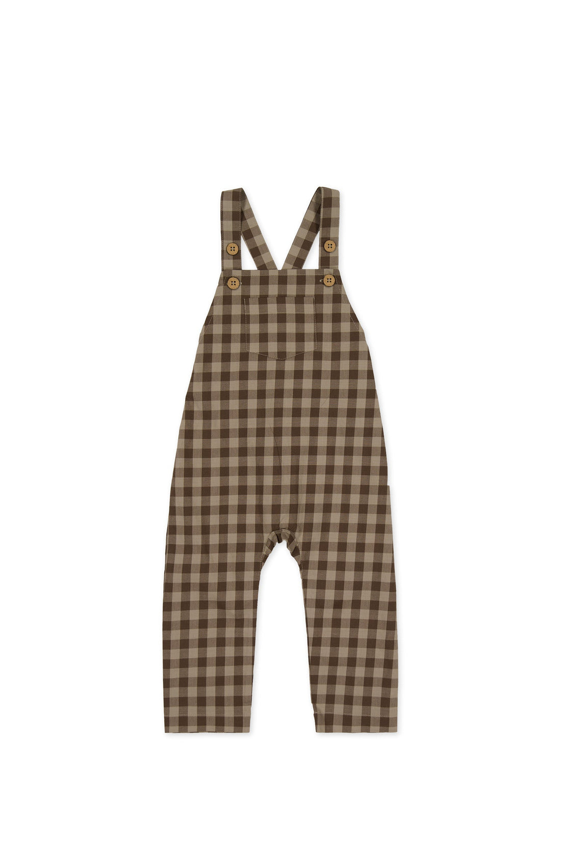 Organic Cotton Kingston Overall - Gingham Shitake Childrens Overall from Jamie Kay Australia