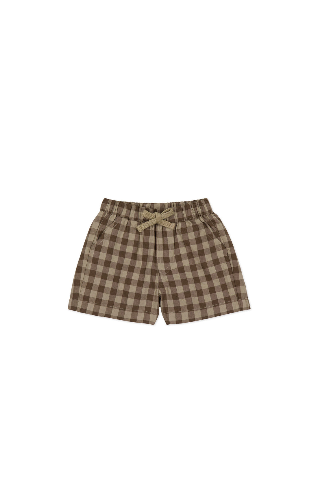 Organic Cotton Louis Short - Gingham Shitake Childrens Short from Jamie Kay Australia