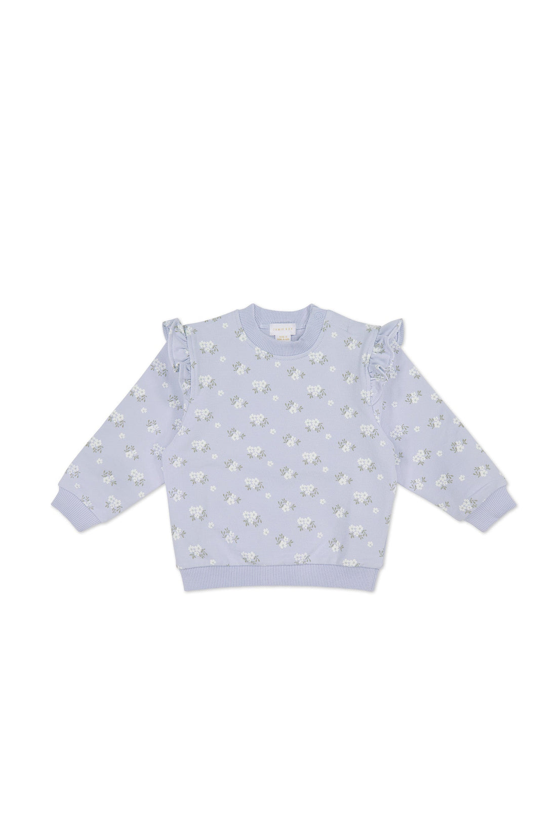 Organic Cotton Maple Sweatshirt - Rose Floral Smoke Childrens Top from Jamie Kay Australia