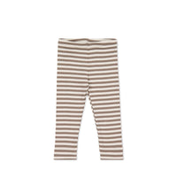 Organic Cotton Modal Legging - Narrow Stripe Tweed/Cloud Childrens Legging from Jamie Kay Australia