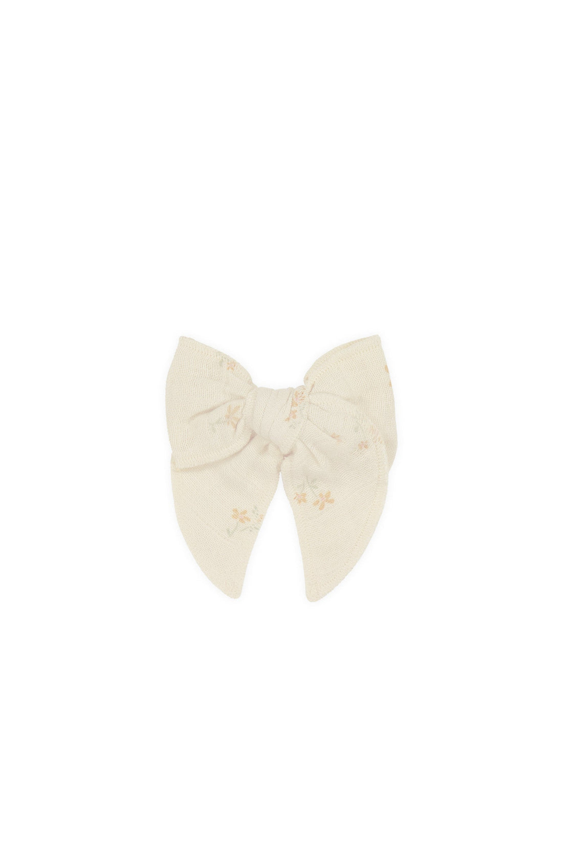 Organic Cotton Muslin Bow - Pauline Chamomile Childrens Hair Bow from Jamie Kay Australia