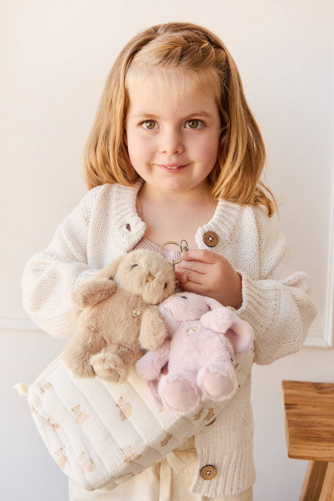 Snuggle Bunnies - Penelope Keyring - Caramel Childrens Toy from Jamie Kay Australia