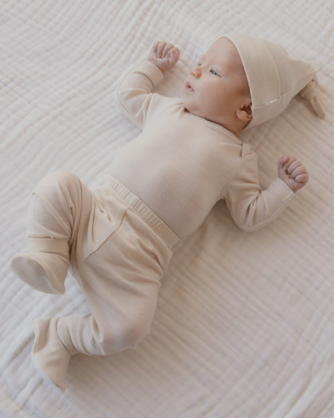 Merino Long Sleeve Envelope Bodysuit - Natural Childrens Bodysuit from Jamie Kay Australia