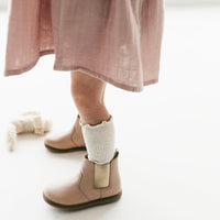 Leather Boot with Elastic Side - Blush Childrens Footwear from Jamie Kay Australia