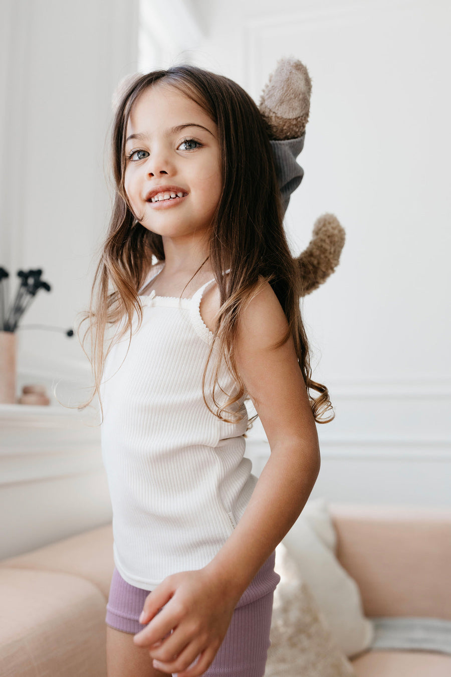 Organic Cotton Modal Singlet - Milk Childrens Singlet from Jamie Kay Australia