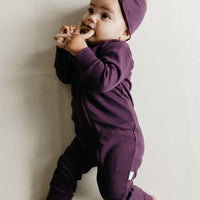 Pima Cotton Frankie Zip Onepiece - Sugar Plum Childrens Onepiece from Jamie Kay Australia