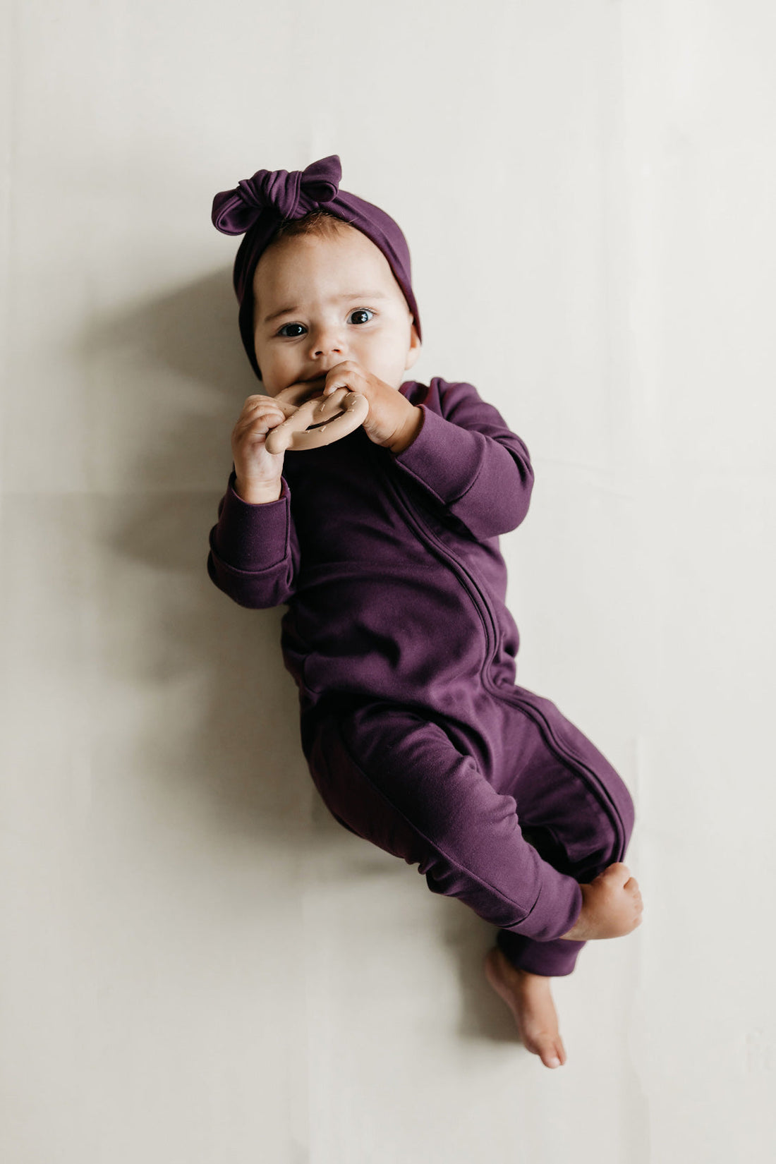 Pima Cotton Frankie Zip Onepiece - Sugar Plum Childrens Onepiece from Jamie Kay Australia