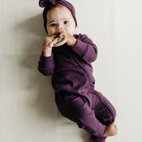 Pima Cotton Frankie Zip Onepiece - Sugar Plum Childrens Onepiece from Jamie Kay Australia