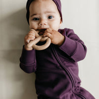 Pima Cotton Frankie Zip Onepiece - Sugar Plum Childrens Onepiece from Jamie Kay Australia