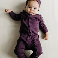 Pima Cotton Frankie Zip Onepiece - Sugar Plum Childrens Onepiece from Jamie Kay Australia