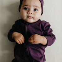 Pima Cotton Frankie Zip Onepiece - Sugar Plum Childrens Onepiece from Jamie Kay Australia