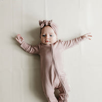 Pima Cotton Frankie Zip Onepiece - Softest Mauve Childrens Onepiece from Jamie Kay Australia