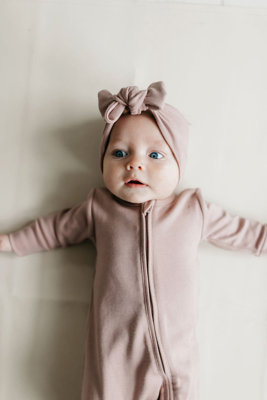 Pima Cotton Frankie Zip Onepiece - Softest Mauve Childrens Onepiece from Jamie Kay Australia