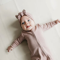 Pima Cotton Frankie Zip Onepiece - Softest Mauve Childrens Onepiece from Jamie Kay Australia