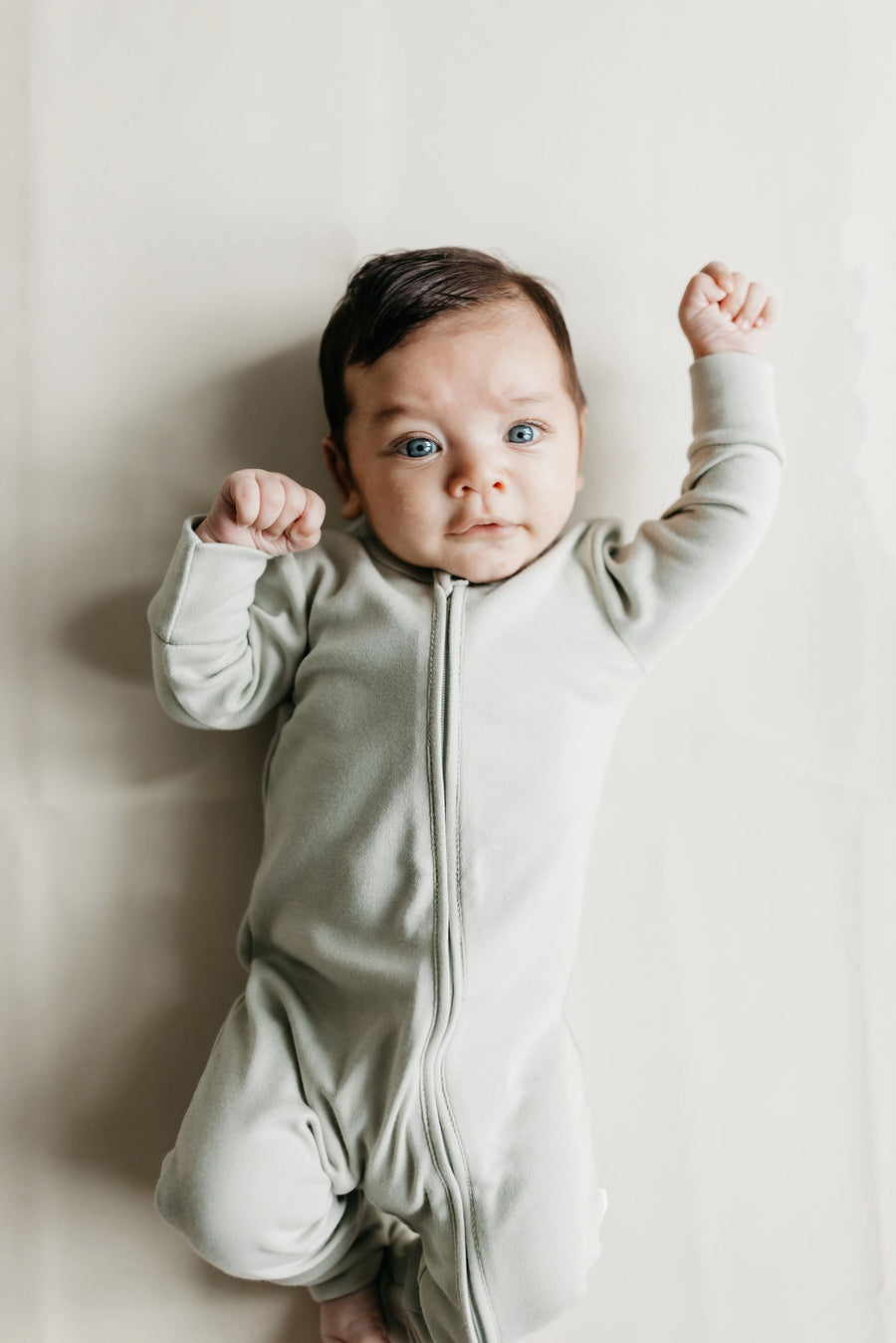 Pima Cotton Frankie Zip Onepiece - Mist Childrens Onepiece from Jamie Kay Australia