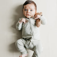 Pima Cotton Frankie Zip Onepiece - Mist Childrens Onepiece from Jamie Kay Australia