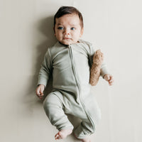 Pima Cotton Frankie Zip Onepiece - Mist Childrens Onepiece from Jamie Kay Australia