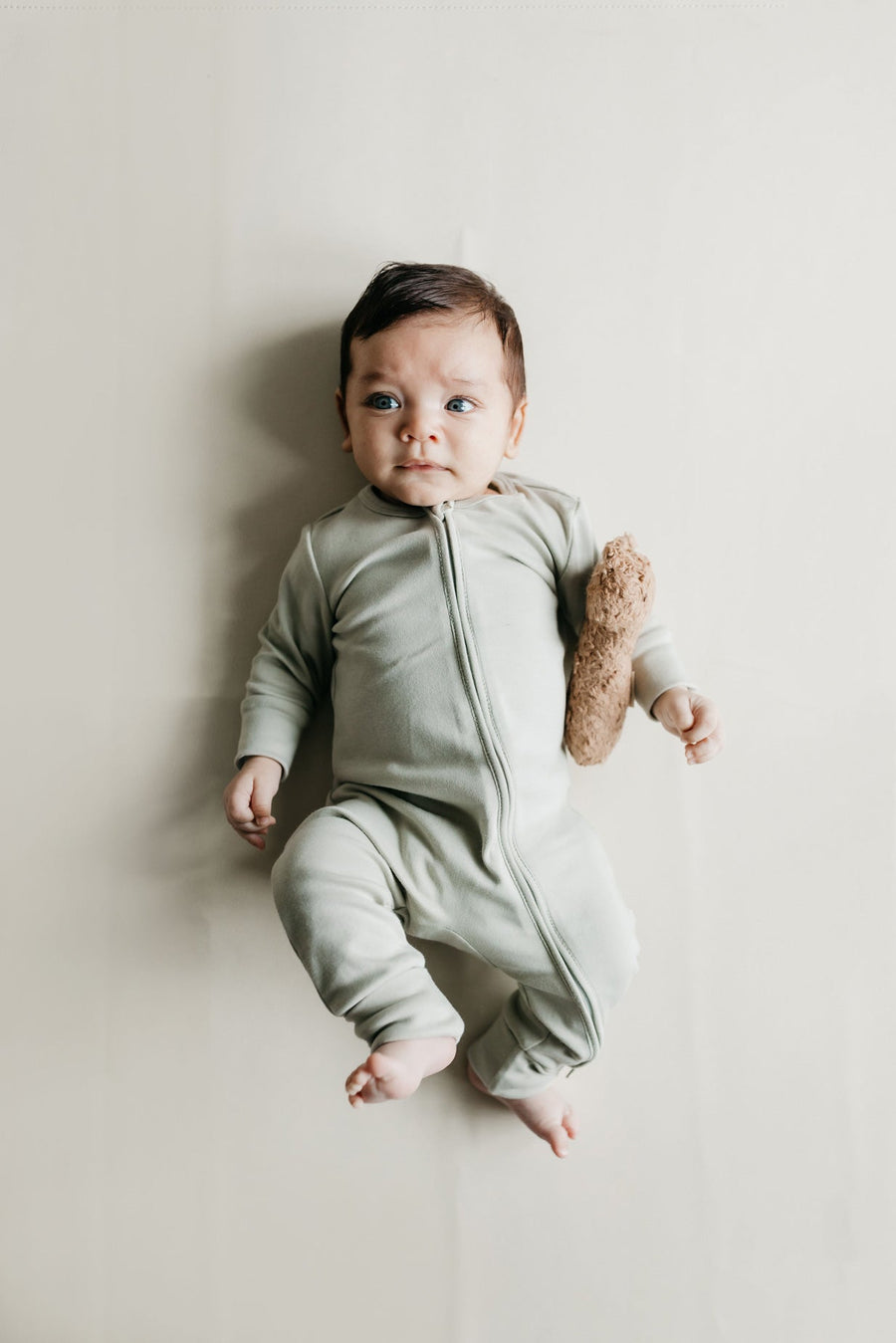 Pima Cotton Frankie Zip Onepiece - Mist Childrens Onepiece from Jamie Kay Australia