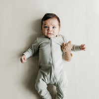 Pima Cotton Frankie Zip Onepiece - Mist Childrens Onepiece from Jamie Kay Australia