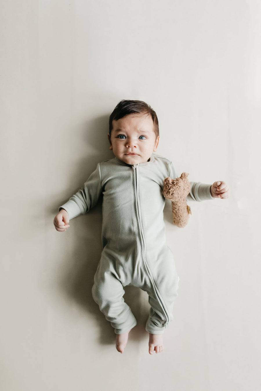 Pima Cotton Frankie Zip Onepiece - Mist Childrens Onepiece from Jamie Kay Australia