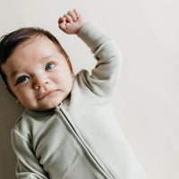 Pima Cotton Frankie Zip Onepiece - Mist Childrens Onepiece from Jamie Kay Australia