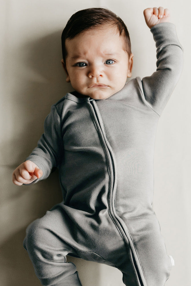 Pima Cotton Frankie Zip Onepiece - Chalk Childrens Onepiece from Jamie Kay Australia