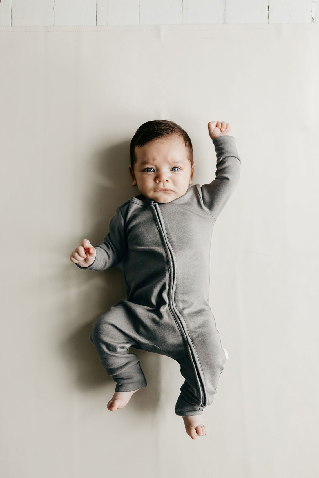 Pima Cotton Frankie Zip Onepiece - Chalk Childrens Onepiece from Jamie Kay Australia