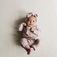 Pima Cotton Frankie Zip Onepiece - Powder Pink Childrens Onepiece from Jamie Kay Australia