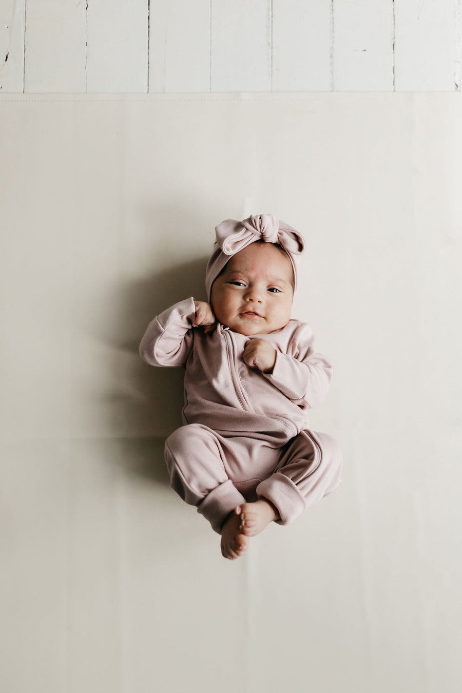 Pima Cotton Frankie Zip Onepiece - Powder Pink Childrens Onepiece from Jamie Kay Australia