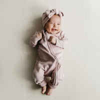 Pima Cotton Frankie Zip Onepiece - Powder Pink Childrens Onepiece from Jamie Kay Australia