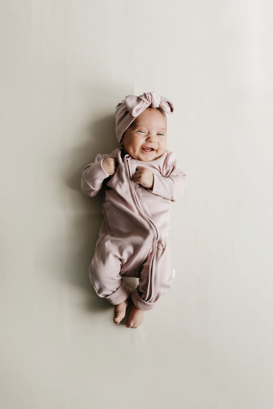 Pima Cotton Frankie Zip Onepiece - Powder Pink Childrens Onepiece from Jamie Kay Australia