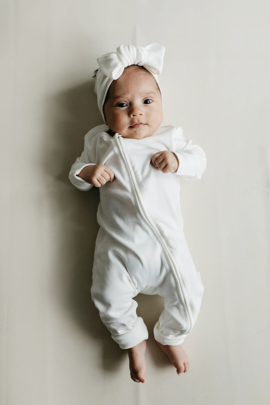 Pima Cotton Frankie Zip Onepiece - Milk Childrens Onepiece from Jamie Kay Australia