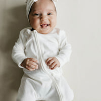 Pima Cotton Frankie Zip Onepiece - Milk Childrens Onepiece from Jamie Kay Australia