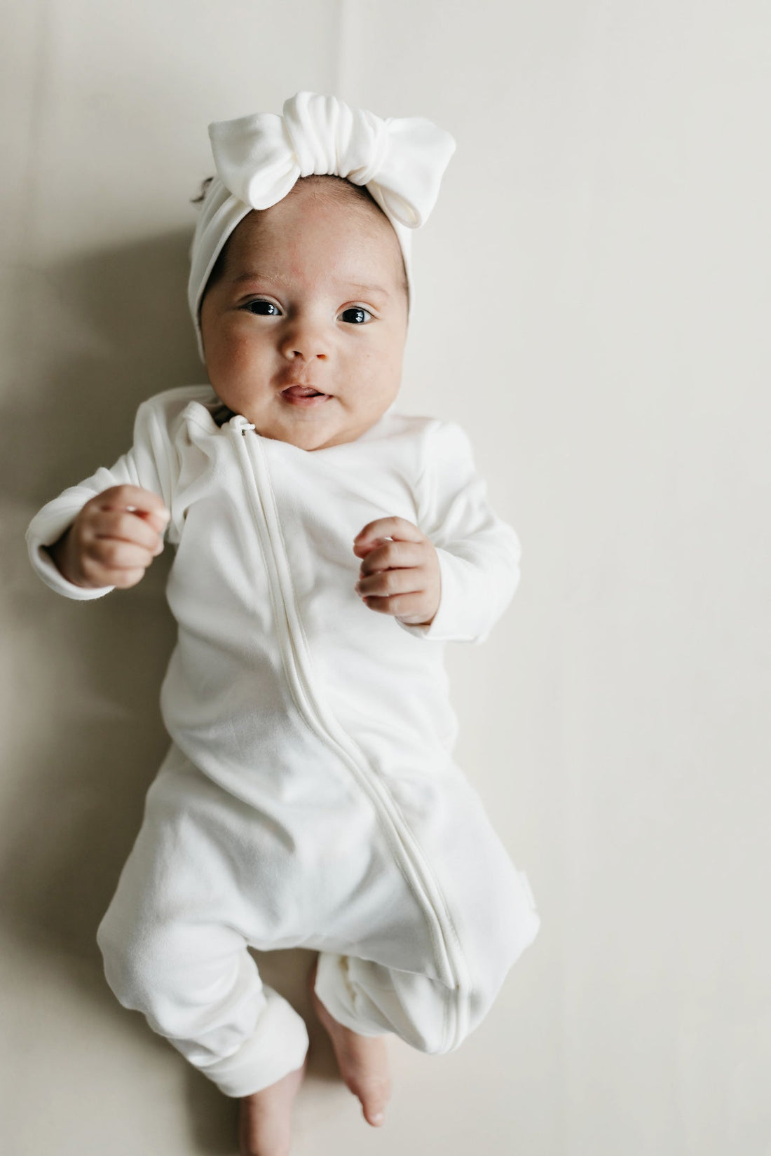 Pima Cotton Frankie Zip Onepiece - Milk Childrens Onepiece from Jamie Kay Australia